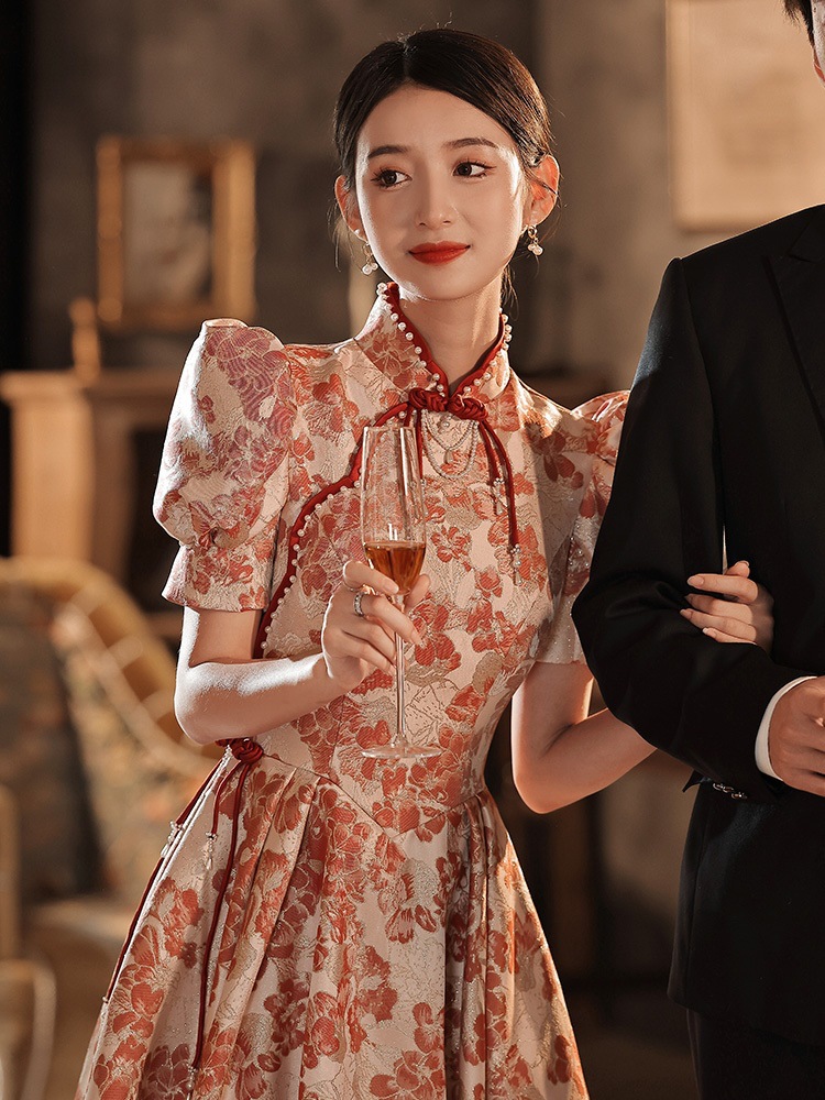 敬酒服新娘旗袍订婚连衣裙晚礼服名媛千金回门服平时可穿宴会夏季